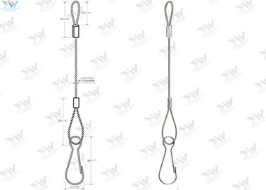 Avvolga le imbracature di sollevamento del cavo metallico dell'estremità/colore d'acciaio del nichel delle imbracature del cavo con le clip