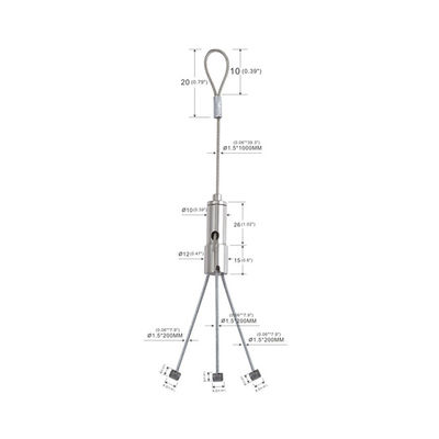 Sospensione principale pinza di presa regolabile Kit With Three Stopper Legs YW86363 della luce di pannello