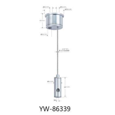 Sistema di installazione di cavi di illuminazione a LED con avvitamento a filo di 1,2 mm Finitura regolabile di 600 mm di lunghezza