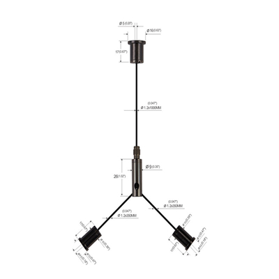 Sistema di sospensione di aeromobili con presa laterale di cavi Kit di sospensione di cavi per apparecchiature professionali