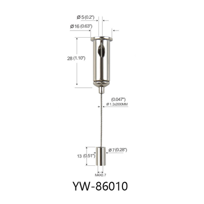 1.2mm Wire Side Exit Hanging Wire Rope Custom Length Wire Suspension Kit per telaio