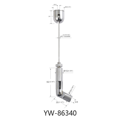 Sistema di installazione di cavi di illuminazione a LED con avvitamento a filo di 1,2 mm Finitura regolabile di 600 mm di lunghezza