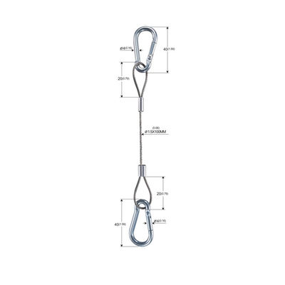 Imbracature Lanyard With Double Snap Hooks YW86535 del cavo del cavo metallico di acciaio inossidabile